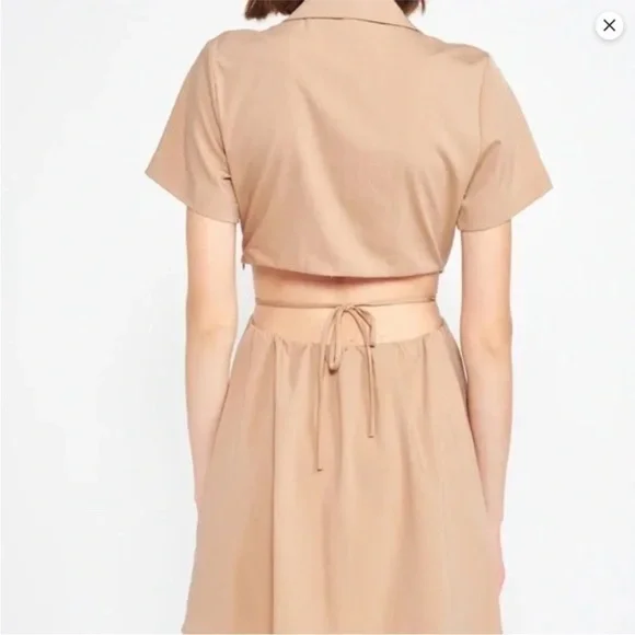 En Saison Beverly Mini Shirt Dress in Khaki Medium NWT Troop Beverly Hil… - Picture 3 of 7